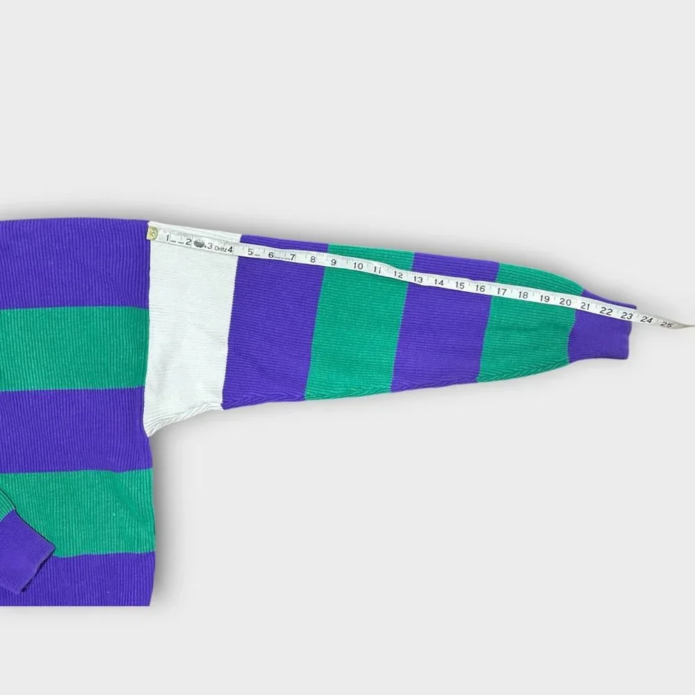 Vintage Nautica Men's Sz L 90s Yacht Club Color Block Knit Ribbed Sweater‎ Retro